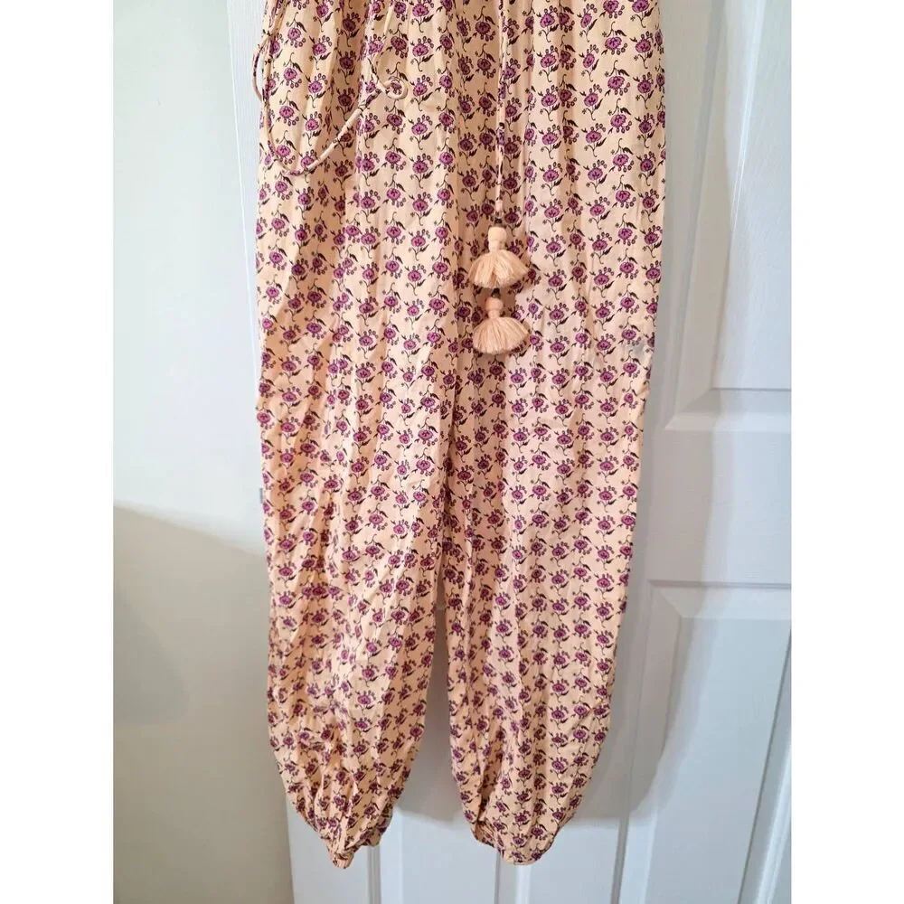 Tory Burch Floral Print Square Neckline Jumpsuit L